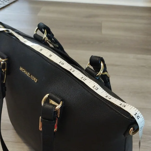 Michael Kors Black Tote with Gold Accents - Picture 4 of 17